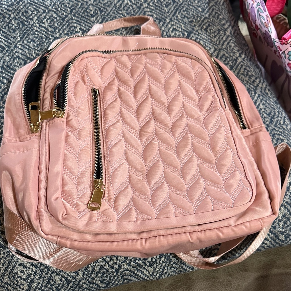Quilted Pink Backpack